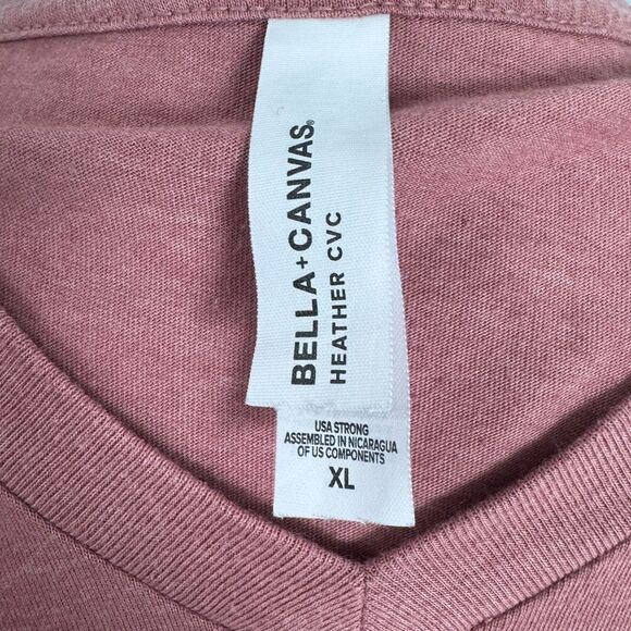 Bella Canvas Heather CVC V-Neck T-Shirt in Pink - Picture 2 of 5